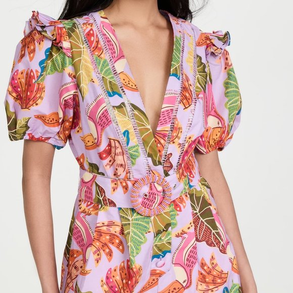 FARM Rio Pants Jumpsuits Farm Rio Lilac Beaks Bananas Romper 